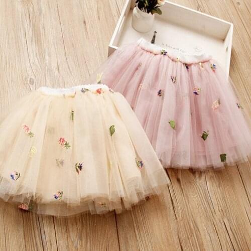 Toddler Girl Tutu Skirts Summer Spring New Baby Girl Cute Embroidery Ball Gown 2019 Fashion New Kids Girls Mesh Princess Skirts