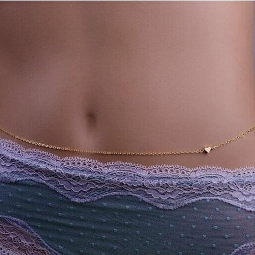 Jewelry Sexy Peach Body Belly Chain Heart Love Shaped Waist For Women Necklace Fashion Extension Party Fun Bohemian Simple Gift