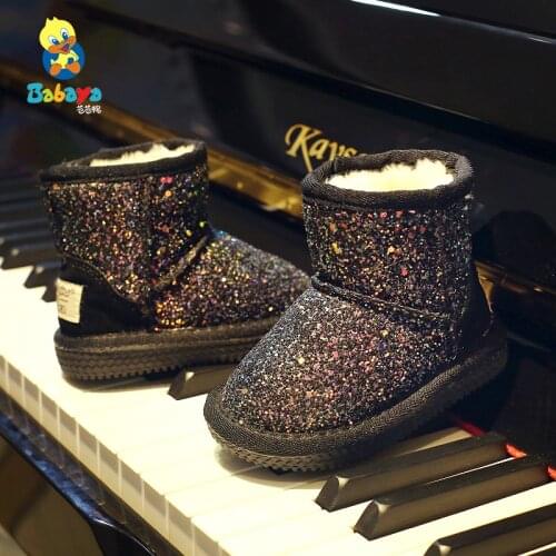 Winter Baby Girls Boys Snow Boots Warm Outdoor Children Boots Waterproof Non-slip Kids Plush Boots Infant Cotton Shoes toddler