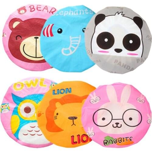 1PC Cute cartoon shower cap women hat for baths and saunas lace with elastic band spa cap for women and children Protective cap