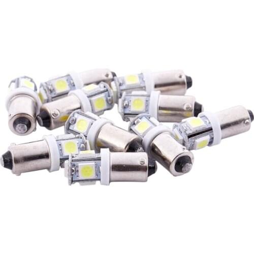 10 x White BA9S T4W 5 LED SMD 5050 Car Indicator Light Interior Bulb Lamp