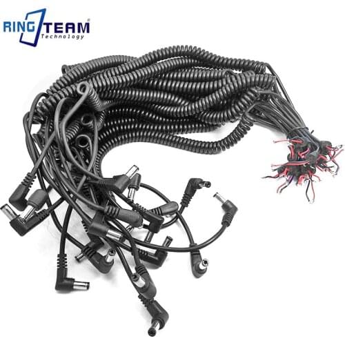 10Pcs 5.5x2.1mm Male DC Plug Spiral Coiled Power Cable Wire Cord for Camera DC Coupler AC-PW20 NP-FZ100 DR-E6 DR-400 DMW-DCC3