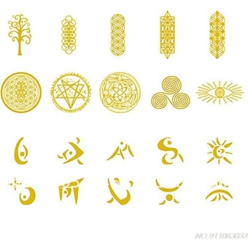 20Pcs Sacred Geometric Copper Orgonite Sticker Flower Life Tree DIY Energy Tower Pyramid Material Epoxy Resin Art Crafts D08 20