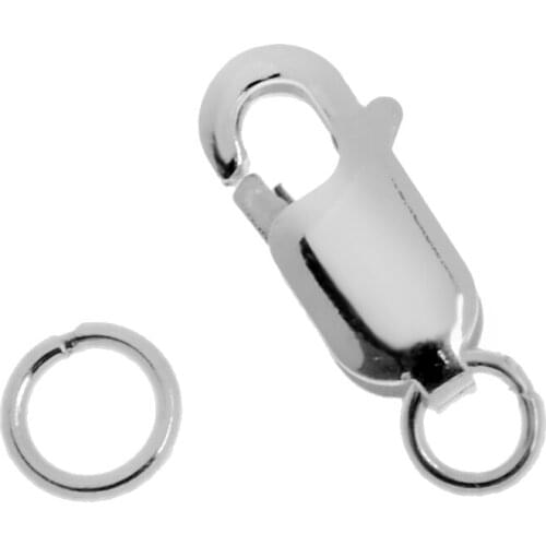 2x Double Circle 925 Sterling Silver Color Lobster Clasps Jewelry Accessories