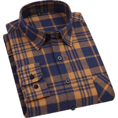Aoliwen Brand 2021 Mens Fashion Plaid Long Sleeve Shirts Comfortable Autumn Spring New Design High Quality Casual Shirts