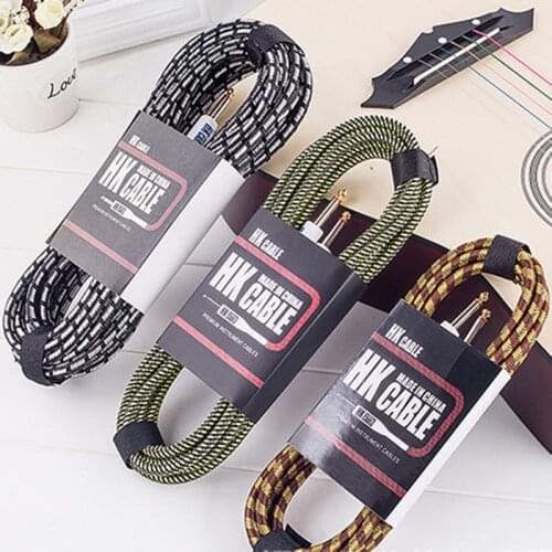 1pcs Random Color Electric Guitar Audio Cable Wire Cord Contacts Braided No Noise Shielded Bass Cable For Guitar Amplifier