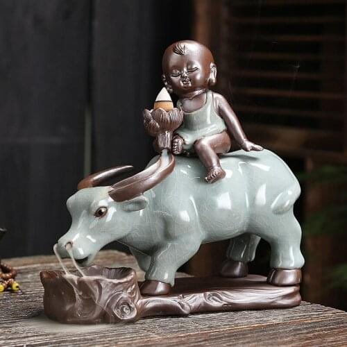 Back to the Year of the Ox Incense burner Tea Ceremony Incense Road Decoration Ceramic Crafts Aromatherapy Incense Burner