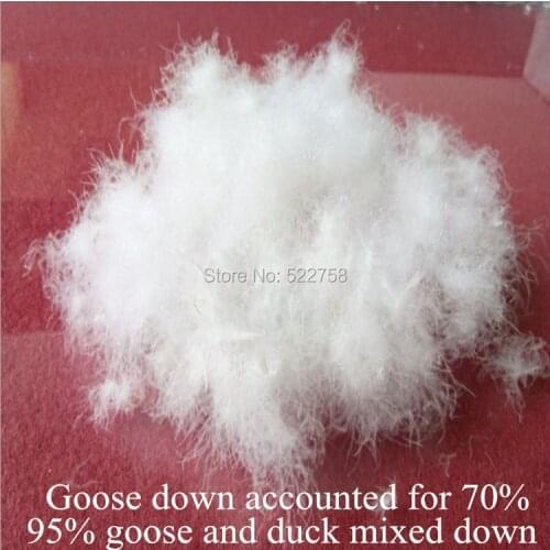 Free shipping 95% white goose & duck mixed down/ goose accounted for 70% /fill power 750/comforter and jacket filler/ 5 oz price