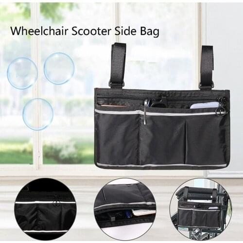 Wheelchair Side Bag Walker Storage Mesh Multi-Pocket Bag Wheelchair Accessories