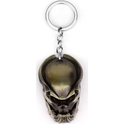 Dongsheng Predator Metal KeyChain Movie AVP Cool Hardcore Head Keyring Evil Warrior Alien Mask Key Chain Alloy Movie Jewelry