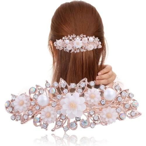 Flower Barrettes Resin Foral Hair Clip Barrette Cute Hairpin Headwear Accessories Gift For Woman Girls 6 Colors