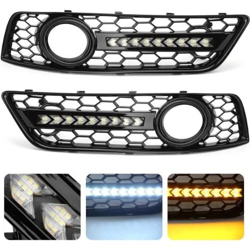 Glossy Black Fog Light Grille Cover with Light 8P0807682D 8P0807682DE Fit for A3 8P Sportback