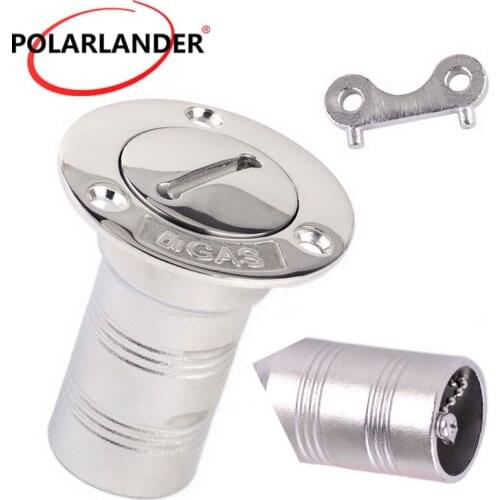 Trucks Deck Gas Fuel Deck Filler With Key Filler With Cap 1.5 inch For Rowing Boat Marine 38mm Stainless Steel 316 Silver