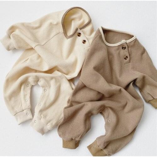 Cotton Long Sleeve Simple Jumpsuit Baby Girl Boy Clothes Newborn Toddler Outfits 6M-24M Fall Autumn Infant Baby Boy Girl Romper