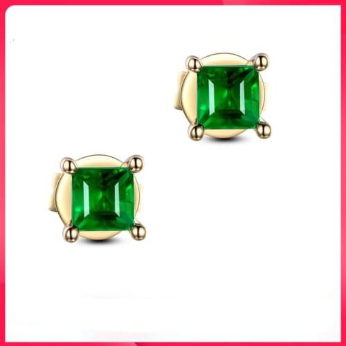 14k Gold high grade jewelry inlaid female Earrings grandmother emerald girl party Anniversary Fashion birthday gift
