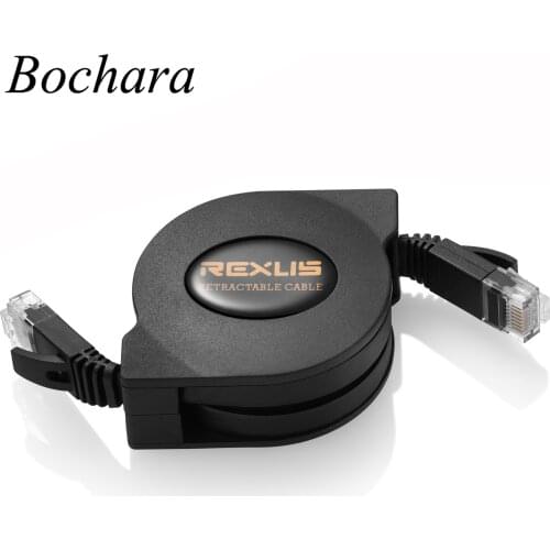 Retractable Flexible Flat CAT-6 RJ45 Network Ethernet Patch Cable For Modem Router LAN Network 1m 2m