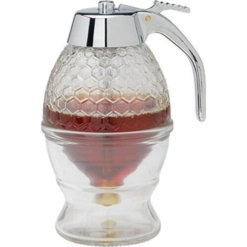 200ML Honey Dispenser Jar Container Cup Juice Syrup Kettle Kitchen Bee Drip Stand Holder Portable Acrylic Storage Pot