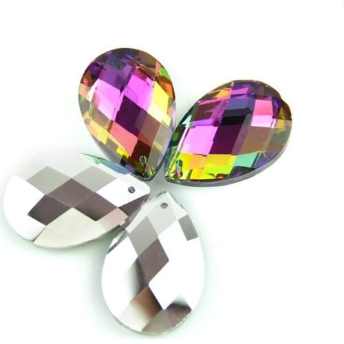 38mm 10pcs/lot Grid Shape Rainbow Crystal Chandelier Beads Crystal Prism Pendant Cross Pendant
