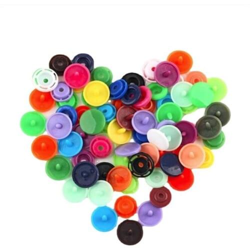 10-100Sets Round Plastic Snaps Button Fasteners KAM T5 12mm Garment Accessories For Baby Clothes Clips Quilt Cover Sheet Button