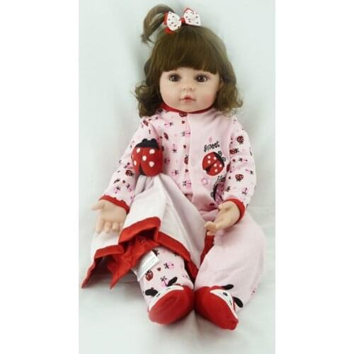 47cm soft real touch silicone boneca bebe doll reborn silicone reborn toddler baby dolls kids birthday Christmas gift