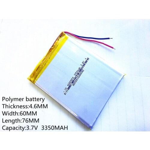 Size 466076 3.7V 3350mah Lithium polymer Battery With Protection Board For MP3 MP4 GPS Digital Products