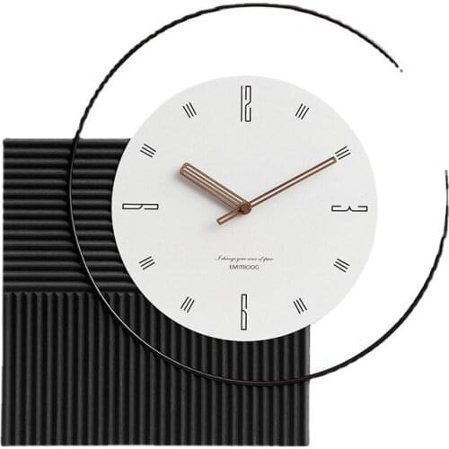 Mechanism Wall Clock Geometric Shapes White Vintage Wall Clock Living Room Luxury Silent Decoration Salon Home Decor AD50WC