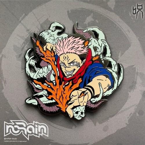 Anime Jujutsu Kaisen Gojo Satoru Metal Chain Badge Enamel Brooch Pin Fashion Bags Medal Button Souvenir Costume Props Decor Gift