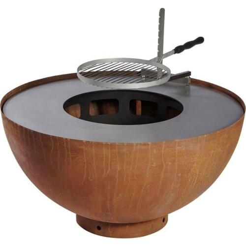 Wood Burning metal corten steel fire pit Barbecue