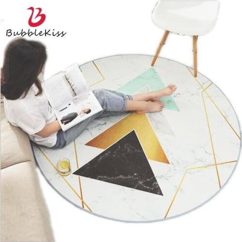 Bubble Kiss Hot Sale Non-slip Carpets For Living Room Nordic Marbled Round Large Carpet Kids Room Bedroom Decor Non-Slip Carpet