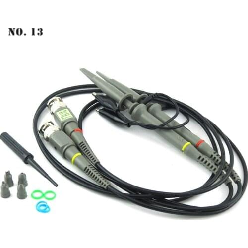 New 2Pcs High Precision Oscilloscope Probe 1X 10X 100MHz Alligator Clip Test Probe Accessories P6100 Oscilloscope Parts