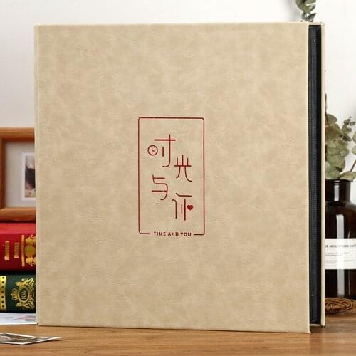 PA49 Retro aristocratic leather photo albums photo albums this album insert type large capacity 6 inch 800 plastic family