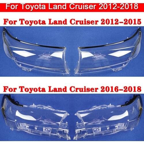 Car Front Headlight Cover For Toyota Land Cruiser 2012-2018 LC200 Lampshade Lampcover Head Lamp light glass Lens Shell Caps