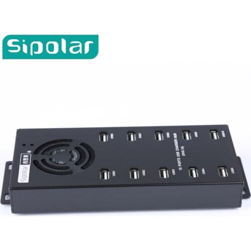 Sipolar 10 Port USB Charger Hub usb 2.0 data hub Standard 12V 10A Power adapter for cryptocurrency miners a-400