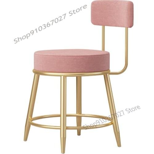 Nordic Minimalist Girl Bedroom Makeup Stool Dressing Stool Dressing Table Stool Net Red Backrest Dressing Table Chair