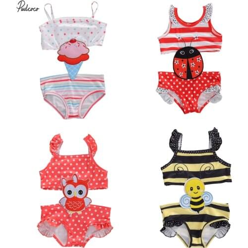 Infant Kids Girls´ Embroidered One Piece Swimsuits Toddler Kids Fashion Cute Pattern One-piece Bathing Suits