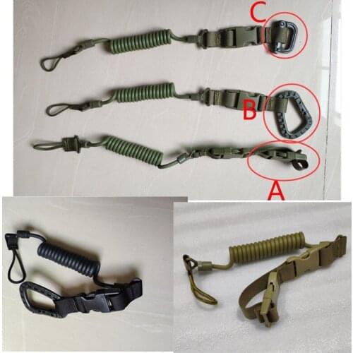 Outdoor Multi Functional Tactical Safety Rope Anti Losing Elastic Key Chain Hanging Rope
