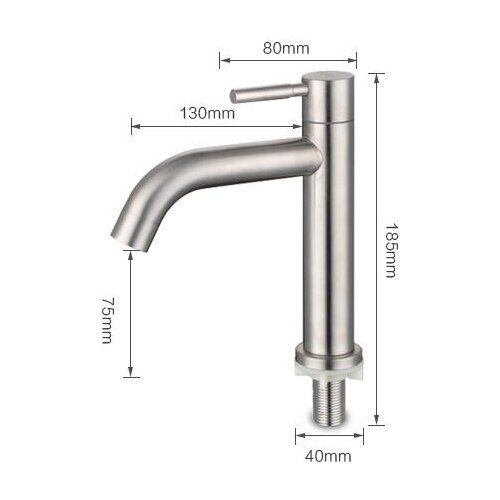 Vidric wholesale Fashion 304 stainless steel single cold single lever bathroom basin faucet free shipping include 50cm plumbing