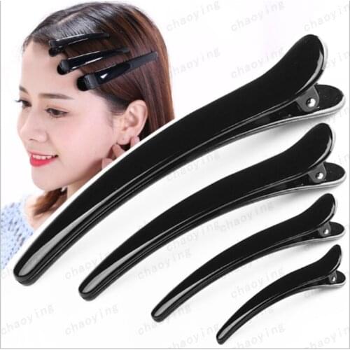 High Quality 10 Pcs Black Plastic Single Prong DIY Hairstyle Alligator Hair Clip 3.1" Long 200sets