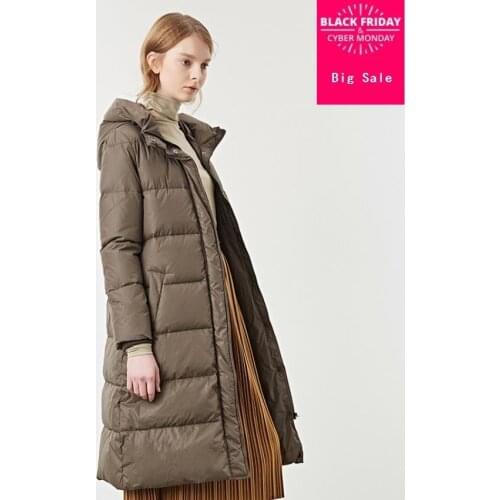 High-quality European and American over the knee longer thicker down jacket genuine female winter hooded coat wholesale w534