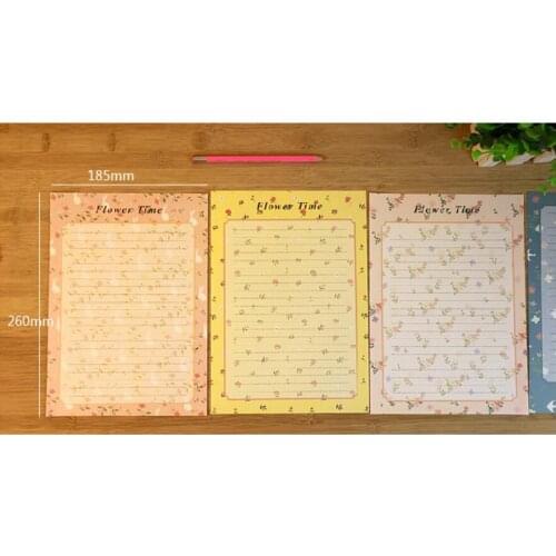 1 Set colorful Floral 6 Sheet Letter Paper+3 Pcs Envelopes Letter Pad Set Writing Paper for Office School and wedding Supplies