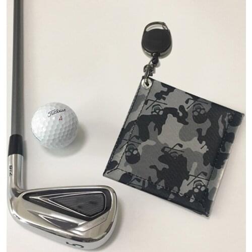 1Pc Golf Club Hanging Ring Wipes Camouflage Skull Golf Cleaning Towels Double-sided Microfiber Golf Ball Wipes Golf Accessories