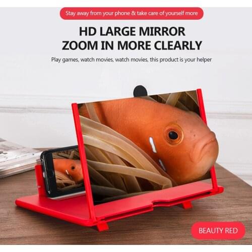 12 Inch 3D Mobile Phone Screen Magnifier HD Video Amplifier Stand Bracket With Movie Game Magnifying Folding Phone Desk Holder