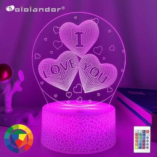 3D LED kid night light creative dining table bedside lamp romantic I love you lamp children home decoration gift Heart Lantern