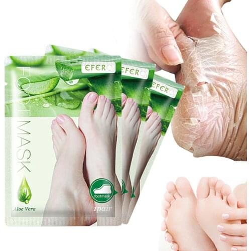 6pcs=3pair Dead Skin Remover Foot Mask Exfoliating Feet Mask Socks For Pedicure Peeling Heels Foot Mask Aloe Vera Feet Mask