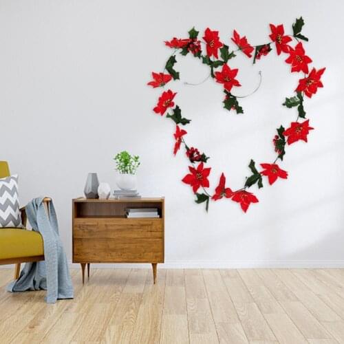 Floral Colorfast Vivid Wall Hanging Fake Flowers String for Wedding