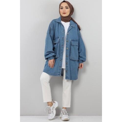 Handles Fitted Denim Jacket Tsd0088 Light Blue