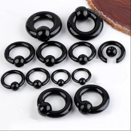 Jovivi 8g-00g Acrylic Captive Nose Septum Ring Hoop Tragus Nipple Eyebrow Studs Ear Piercing Body Piercing Jewelry 2 pcs