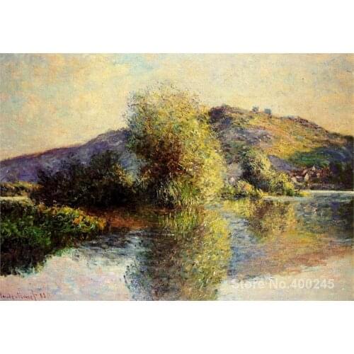 Canvas paintings Isleets at Port Villez Claude Monet Art reproduction High quality Hand painted