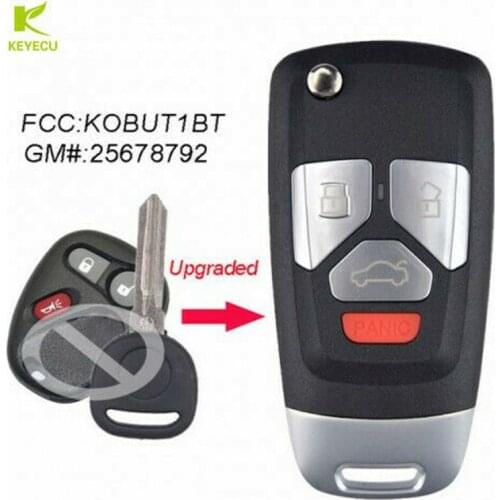 KEYECU Upgraded Flip Remote Key 315MHz W/ ID46 for Buick Chevrolet Blazer GMC Jimmy FCC ID: KOBUT1BT , P/N: 25678792