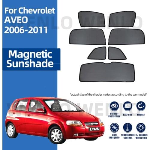 For Chevrolet AVEO Hatchback 2006-2011 Windshield Car Sunshade Side Rear Window Blind Sun Shade Magnet Visor Frame Curtain Cover
